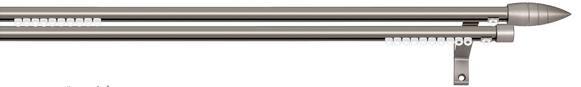Oldalfali acél színű design karnis